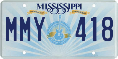 MS license plate MMY418