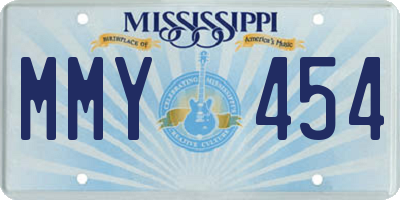 MS license plate MMY454