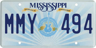 MS license plate MMY494