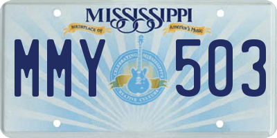 MS license plate MMY503