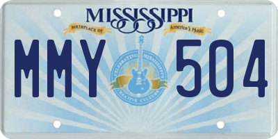 MS license plate MMY504