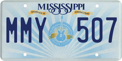 MS license plate MMY507