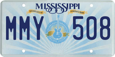MS license plate MMY508