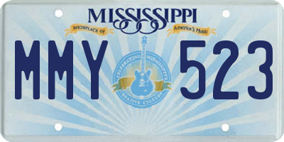 MS license plate MMY523