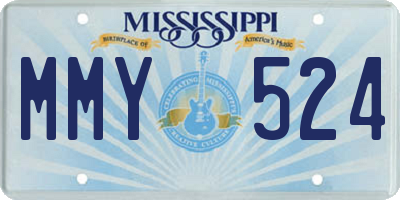 MS license plate MMY524