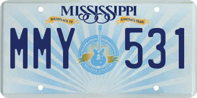 MS license plate MMY531