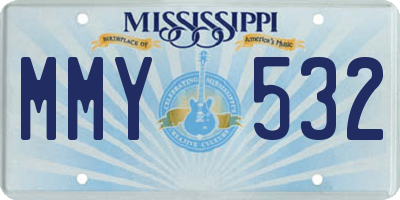 MS license plate MMY532