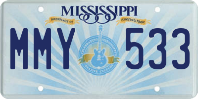 MS license plate MMY533