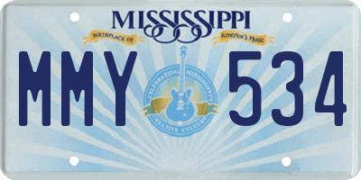 MS license plate MMY534