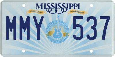 MS license plate MMY537