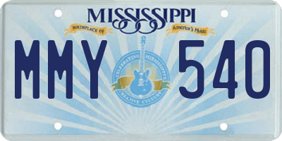 MS license plate MMY540