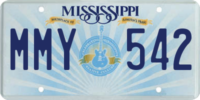 MS license plate MMY542
