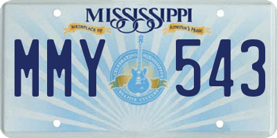 MS license plate MMY543