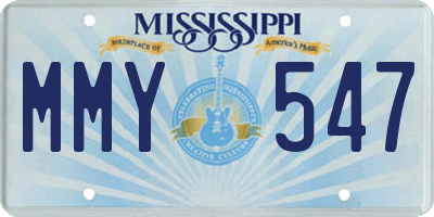 MS license plate MMY547