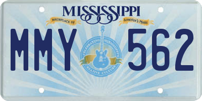 MS license plate MMY562