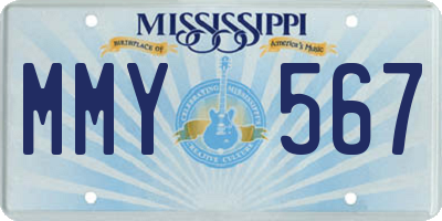 MS license plate MMY567