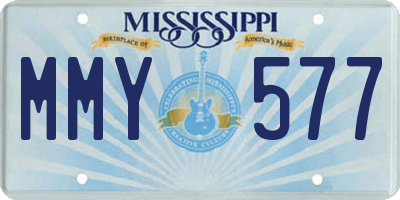 MS license plate MMY577
