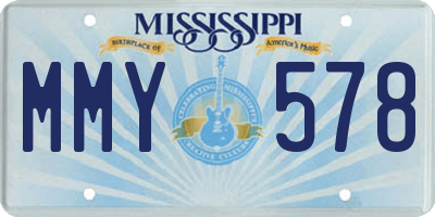 MS license plate MMY578