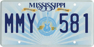 MS license plate MMY581
