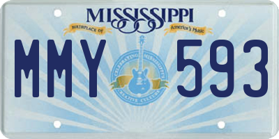 MS license plate MMY593