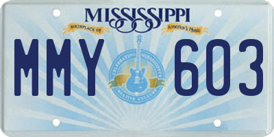 MS license plate MMY603