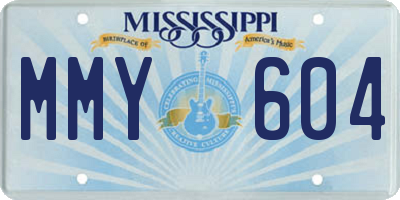 MS license plate MMY604