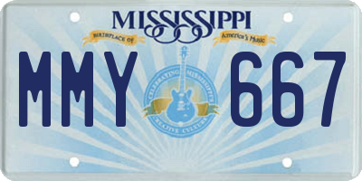 MS license plate MMY667