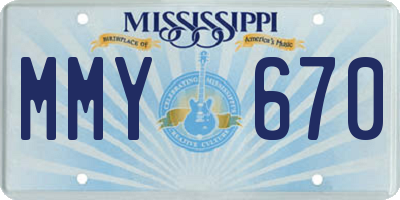 MS license plate MMY670