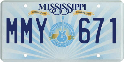 MS license plate MMY671