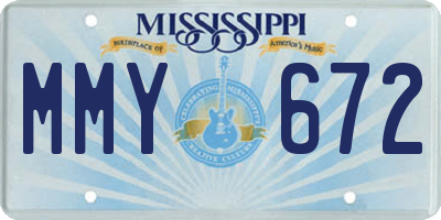 MS license plate MMY672
