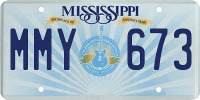 MS license plate MMY673