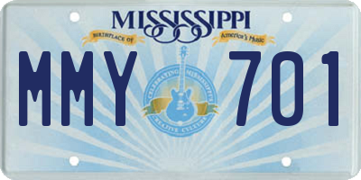 MS license plate MMY701
