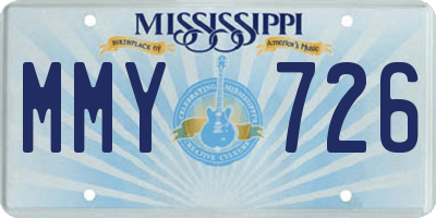 MS license plate MMY726