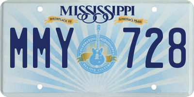 MS license plate MMY728