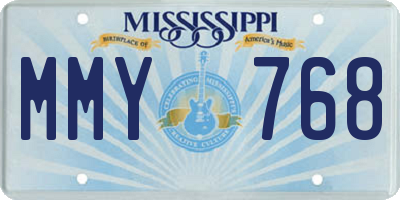 MS license plate MMY768