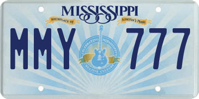 MS license plate MMY777