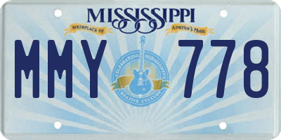 MS license plate MMY778