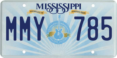 MS license plate MMY785
