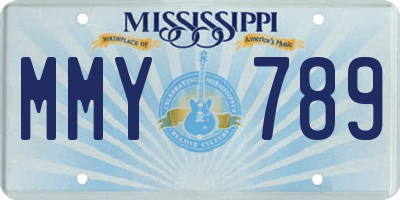 MS license plate MMY789