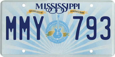 MS license plate MMY793