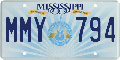 MS license plate MMY794
