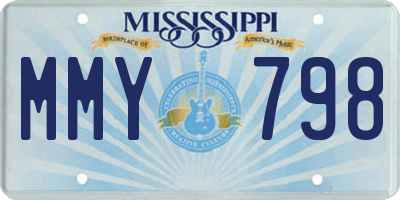 MS license plate MMY798