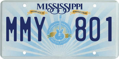 MS license plate MMY801