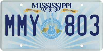 MS license plate MMY803