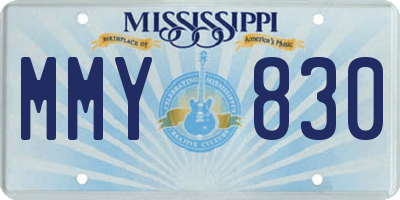 MS license plate MMY830