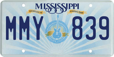 MS license plate MMY839