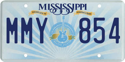 MS license plate MMY854