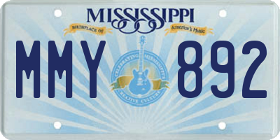 MS license plate MMY892