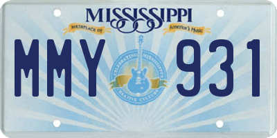 MS license plate MMY931