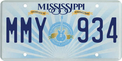 MS license plate MMY934